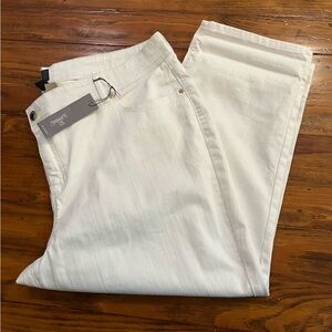 Chico’s Women’s SO SLIMMING Pieced Bling Crop Jeans White size‎ XXL (4) NEW
